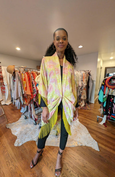 "Candy Crush Boudoir" Reimagined Vintage Kimono - Kimono Zulu Artist Collaboration with Judy Masliyah